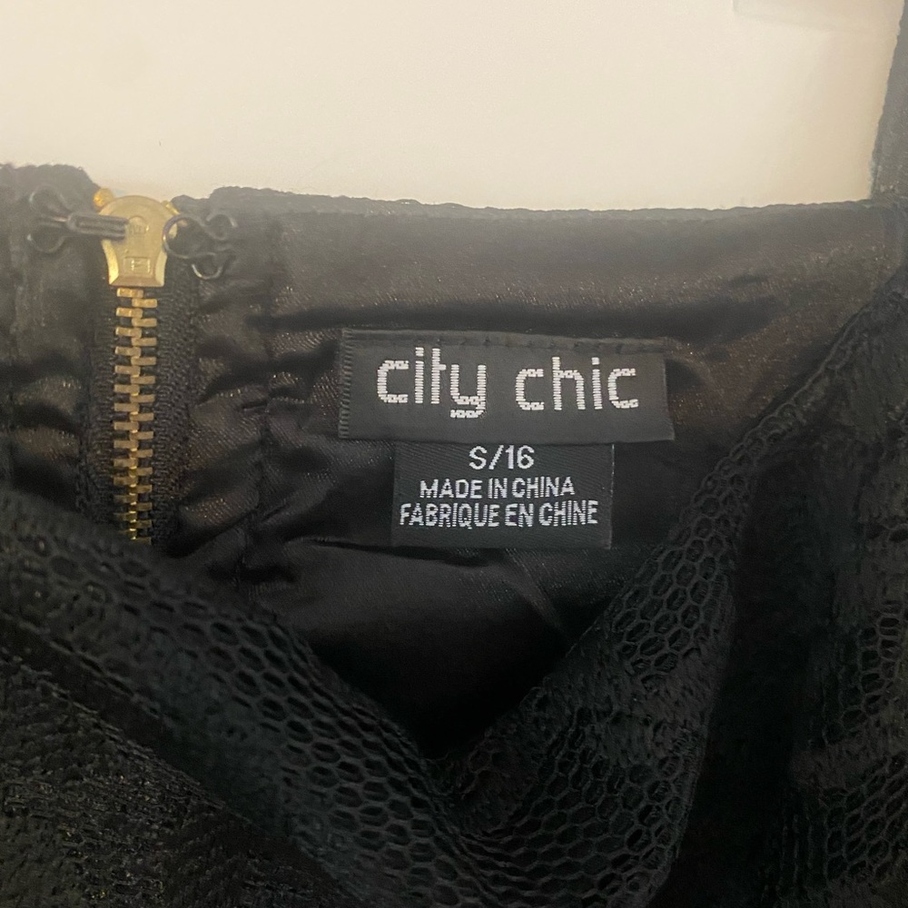 City Chic Black Jackie Lace Dress Size S 16 - Picture 4 of 8